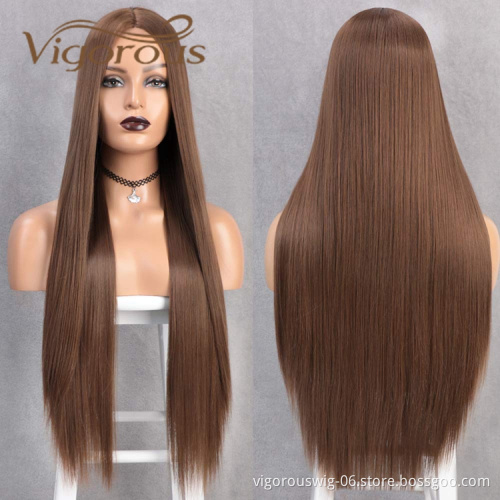 Heat Resistant Cheap Realistic For White Women Free Samples Good Quality Extensions Hair Layered Blunt Cut Synthetic Wigs